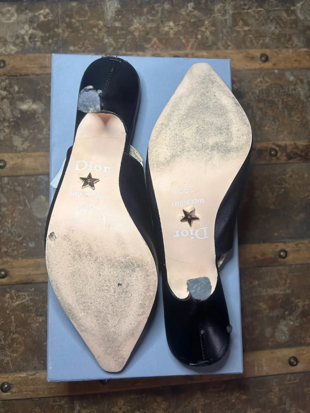 AUTHENTIC Christian Dior J’Adior Slingback Pump | EU 39D / US 8 | Black Leather - Picture 2 of 14